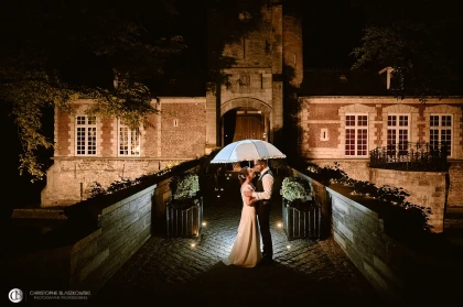 Photo de couple de nuit au chateau du biez pecq belgique